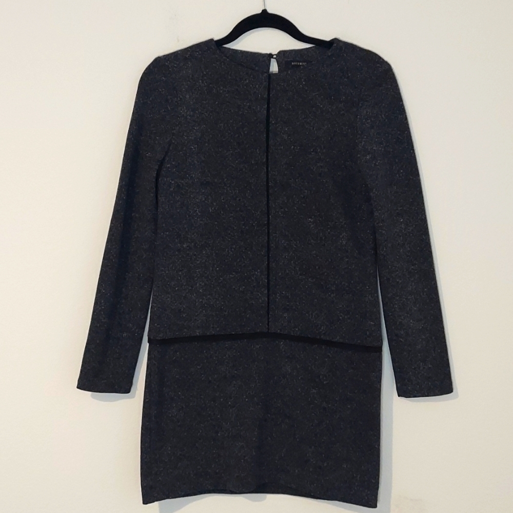 Shesmiss long sleeve shift dress jheather grey size S